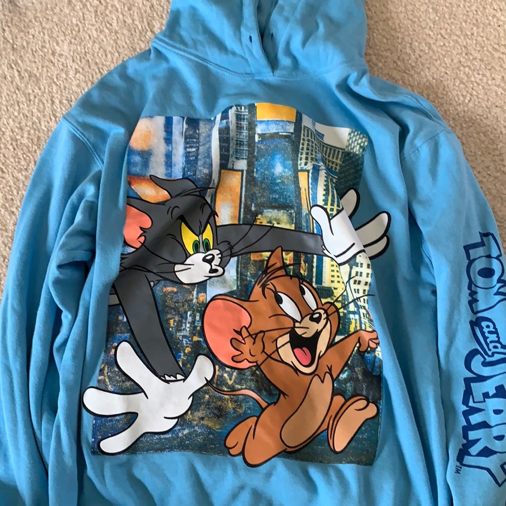 Medium Juniors Tom and Jerry Graphic Hoodie Trendy